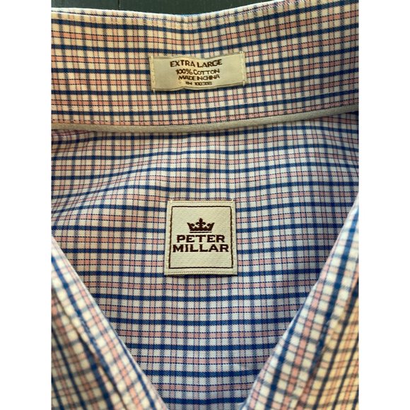Peter Millar Other - Peter Millar Sport Shirt Men XL Monterey Regular Fit Micro Check Pink Casual